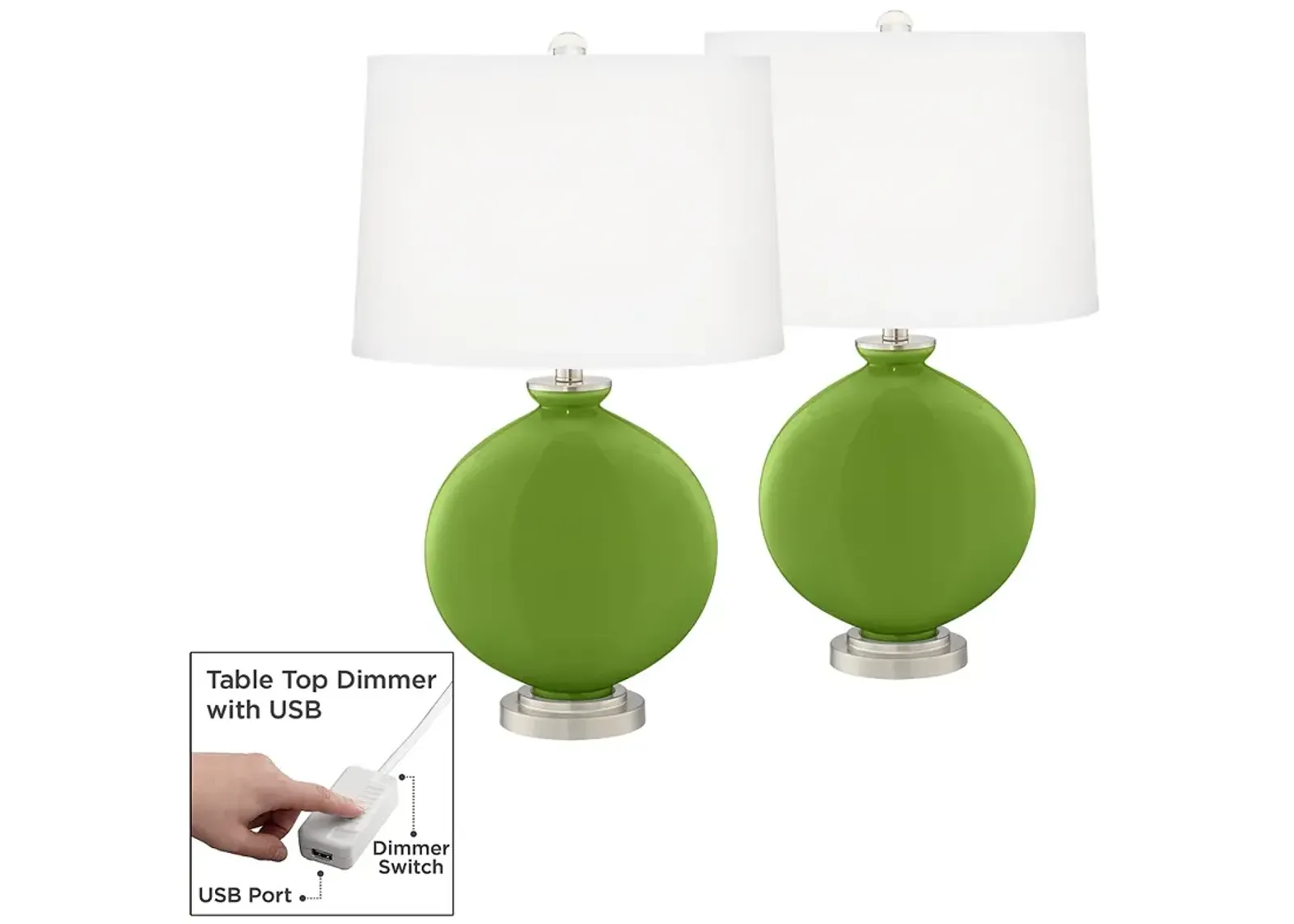 Gecko Carrie Table Lamp Set of 2 with Dimmers