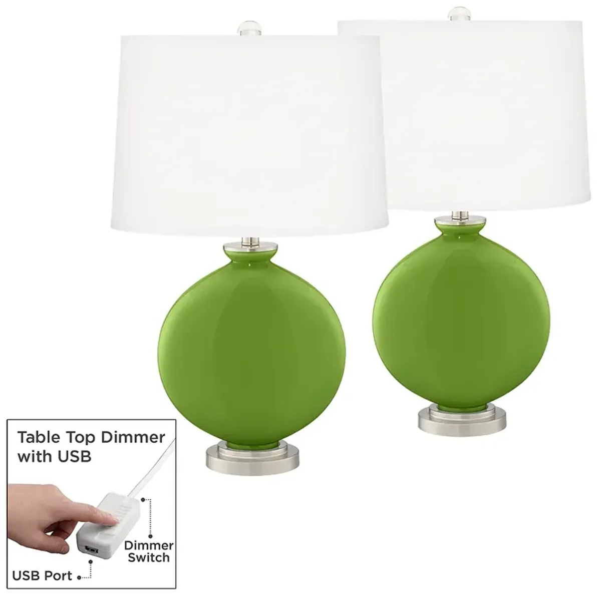 Gecko Carrie Table Lamp Set of 2 with Dimmers