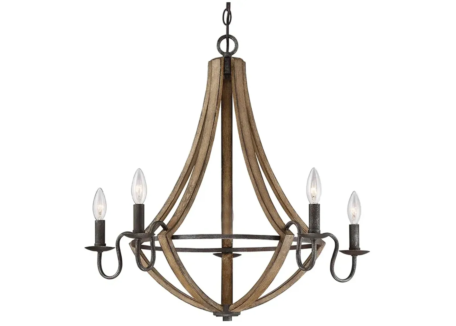 5 Light Chandelier in Rustic Black