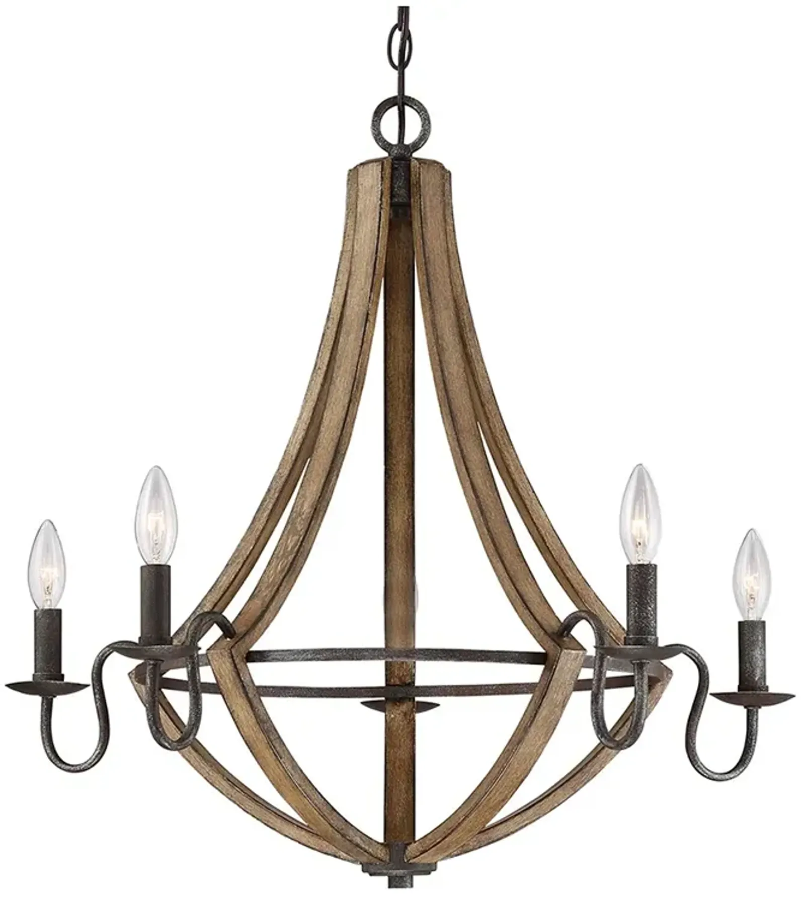 5 Light Chandelier in Rustic Black