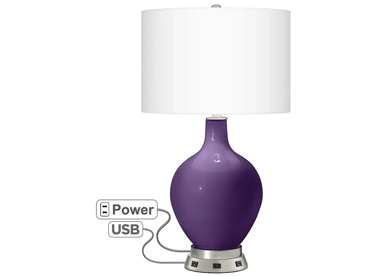 Acai Ovo Table Lamp with USB Workstation Base