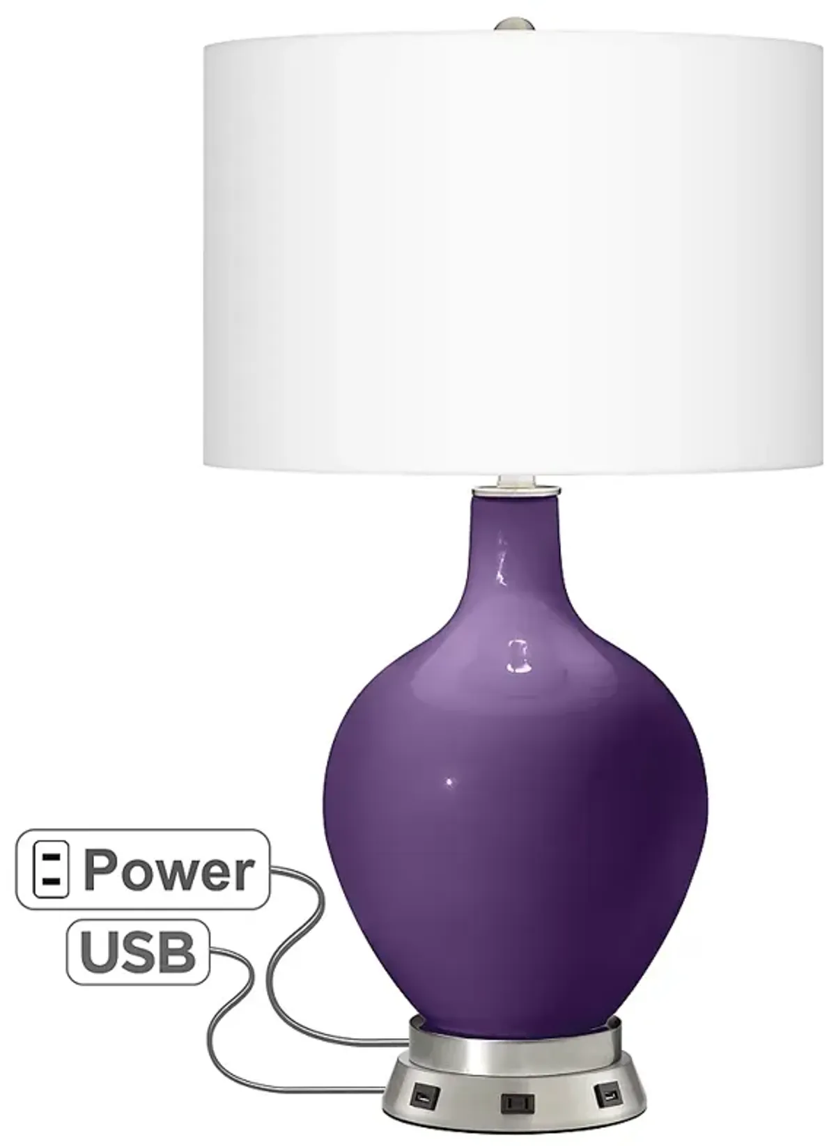 Acai Ovo Table Lamp with USB Workstation Base