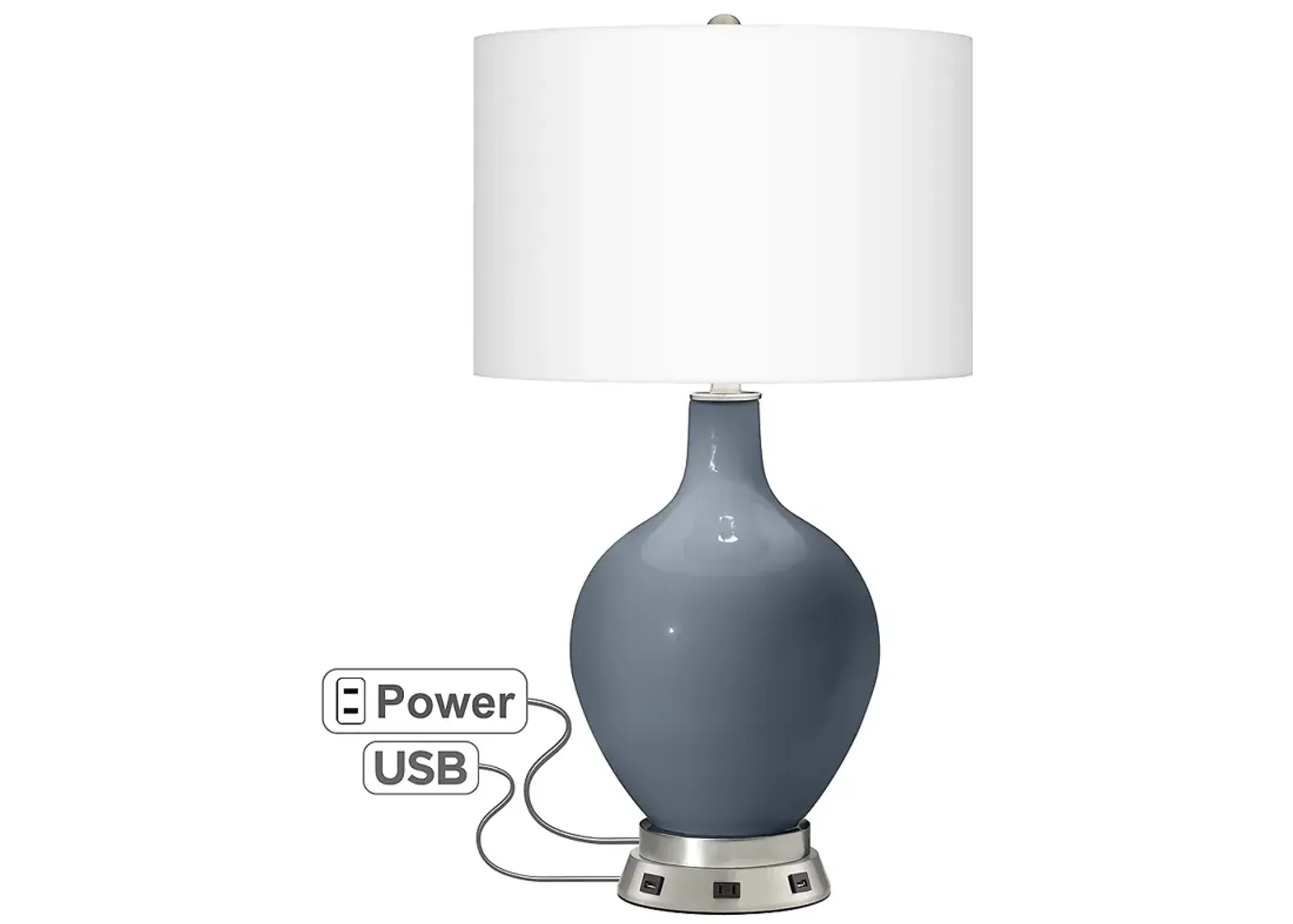 Granite Peak Ovo Table Lamp with USB Workstation Base