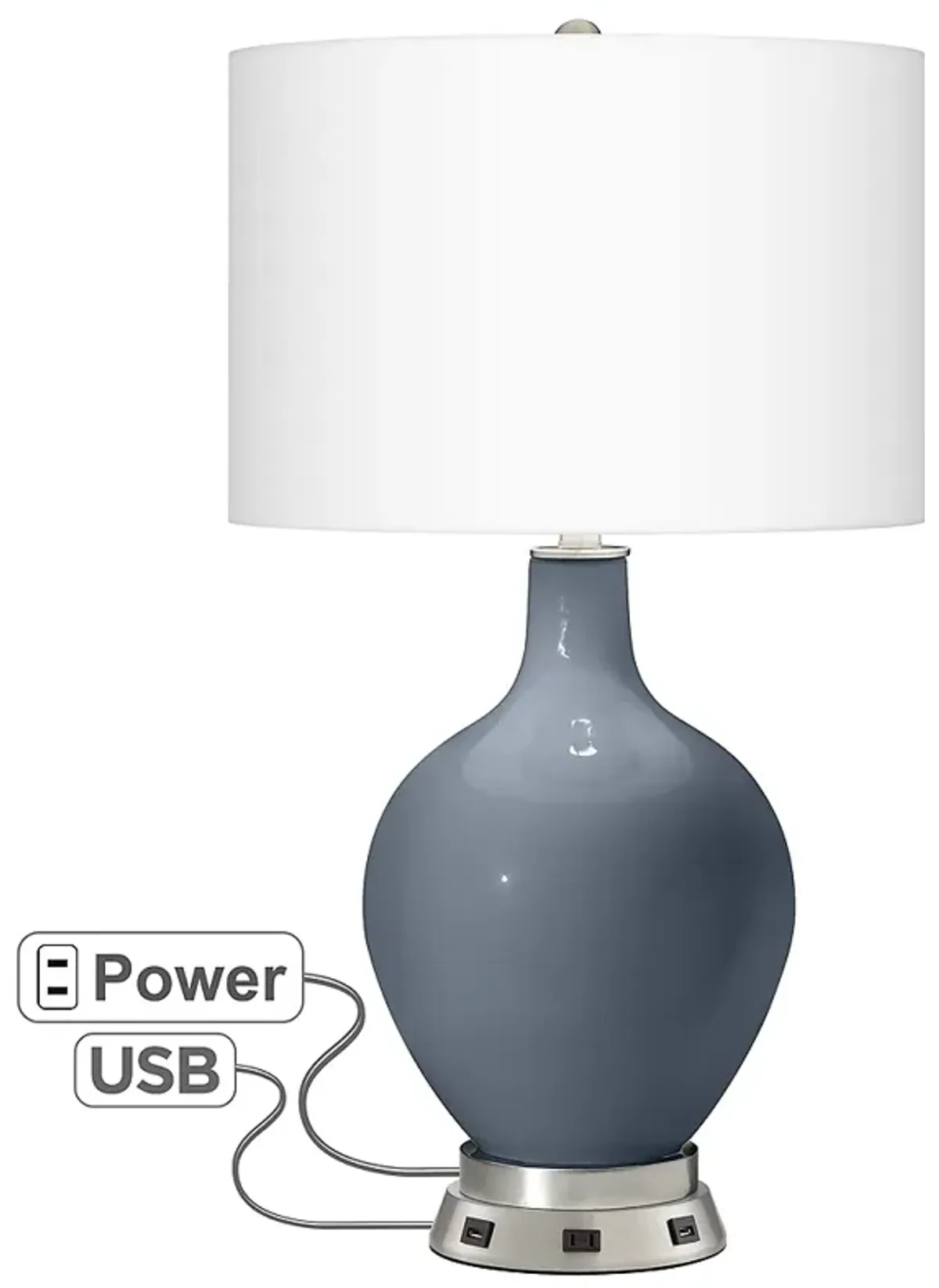 Granite Peak Ovo Table Lamp with USB Workstation Base