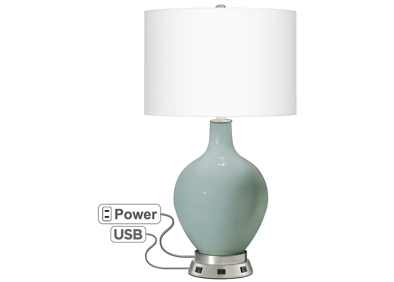 Aqua-Sphere Ovo Table Lamp with USB Workstation Base