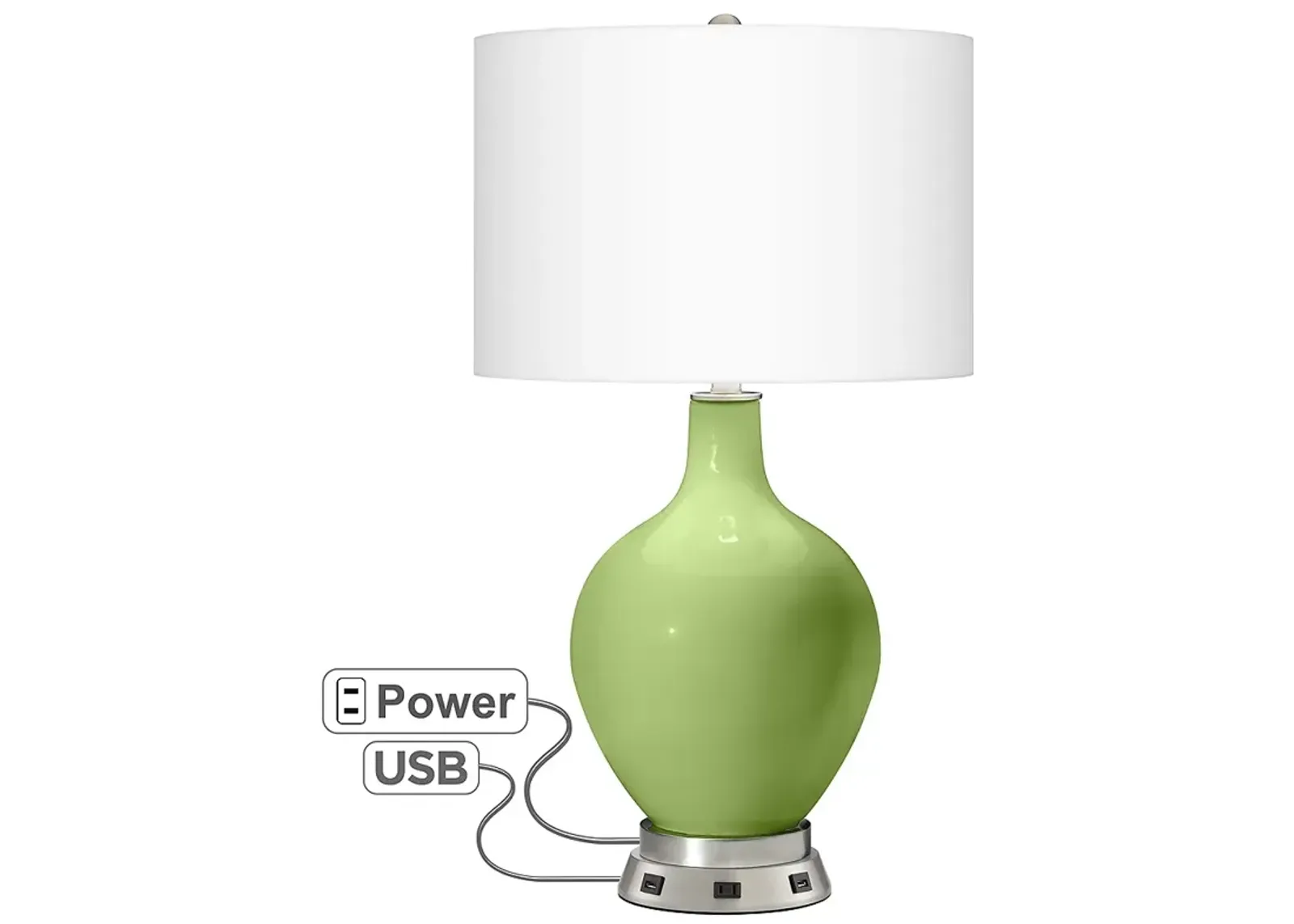 Lime Rickey Ovo Table Lamp with USB Workstation Base