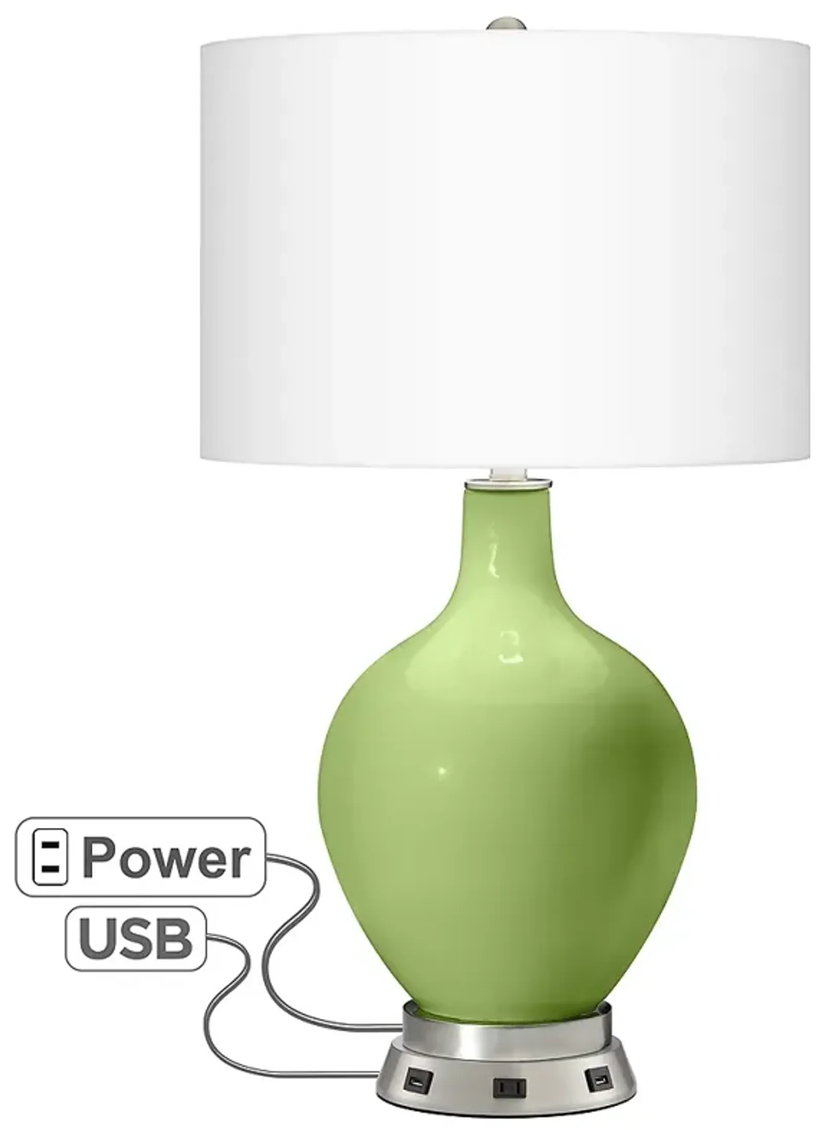 Lime Rickey Ovo Table Lamp with USB Workstation Base