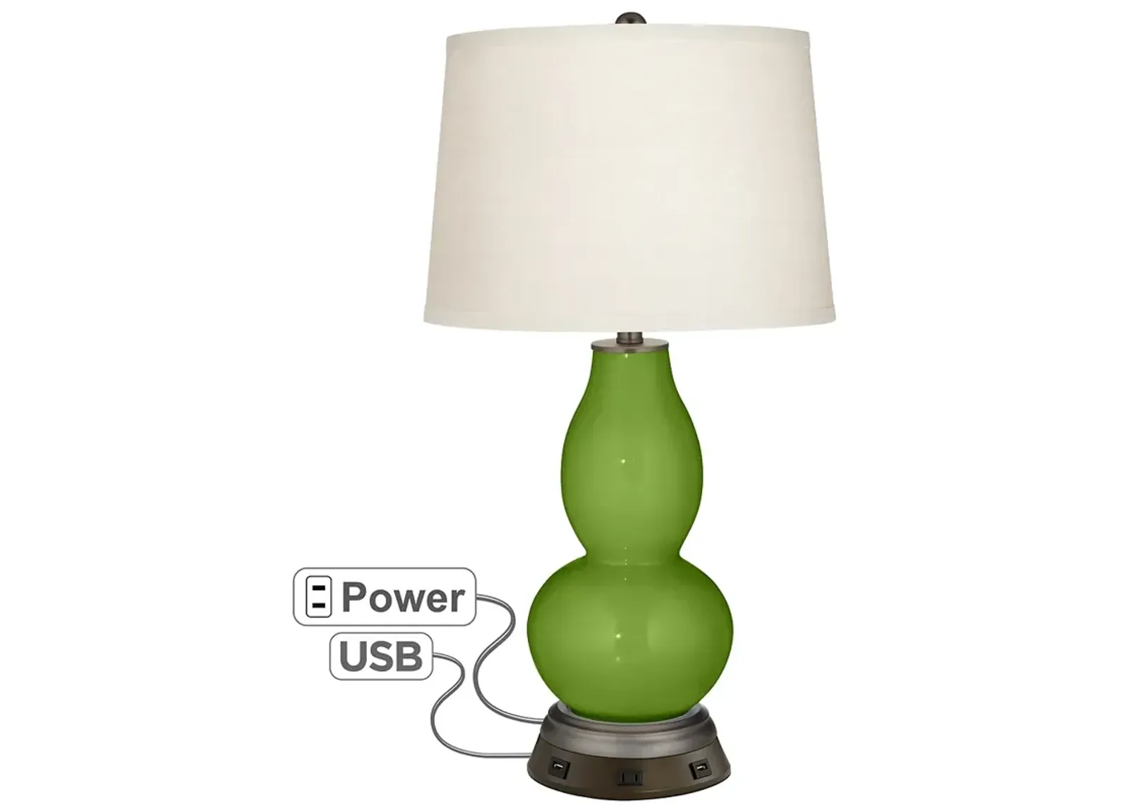 Gecko Double Gourd Table Lamp with USB Workstation Base