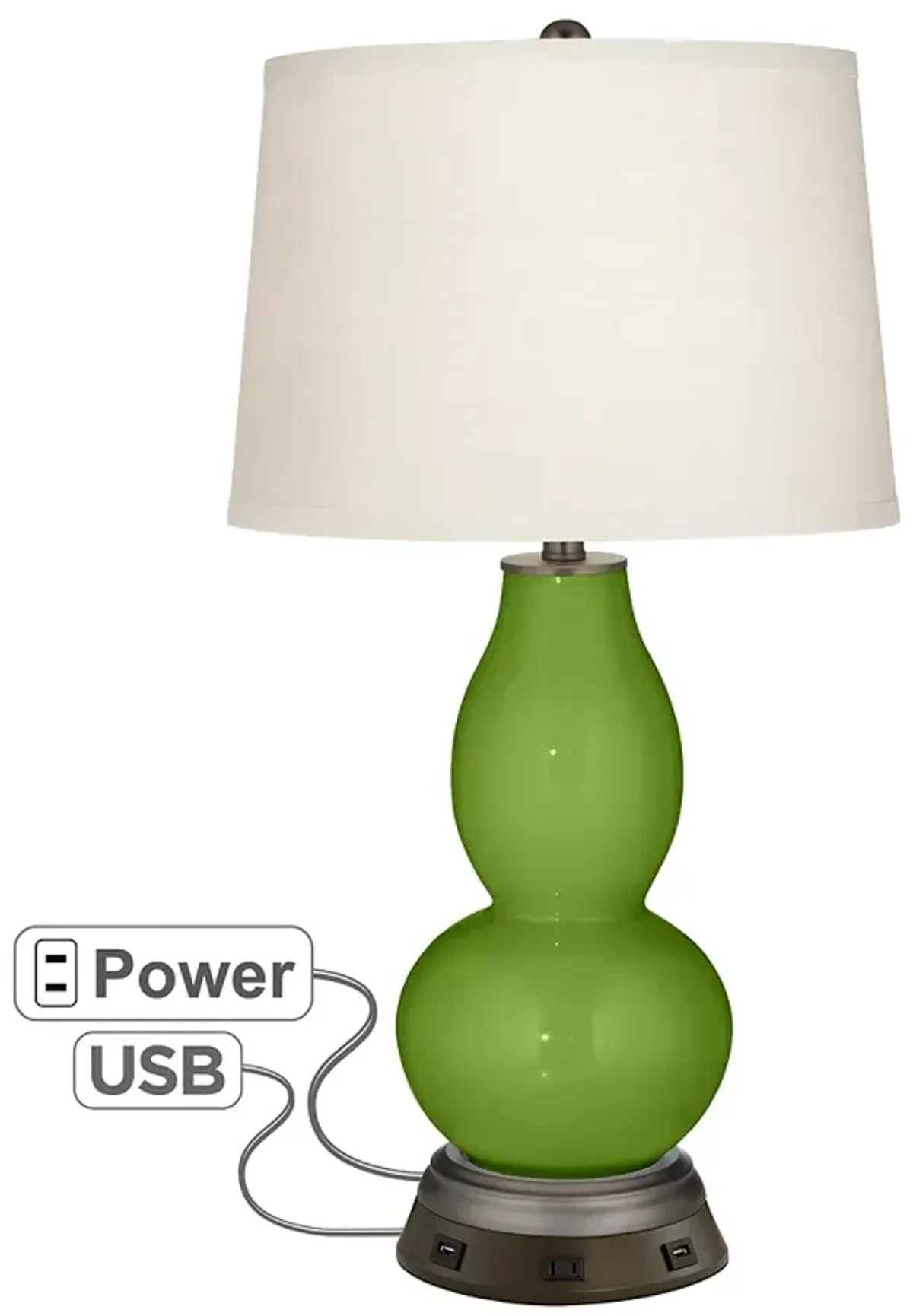 Gecko Double Gourd Table Lamp with USB Workstation Base