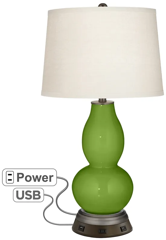 Gecko Double Gourd Table Lamp with USB Workstation Base
