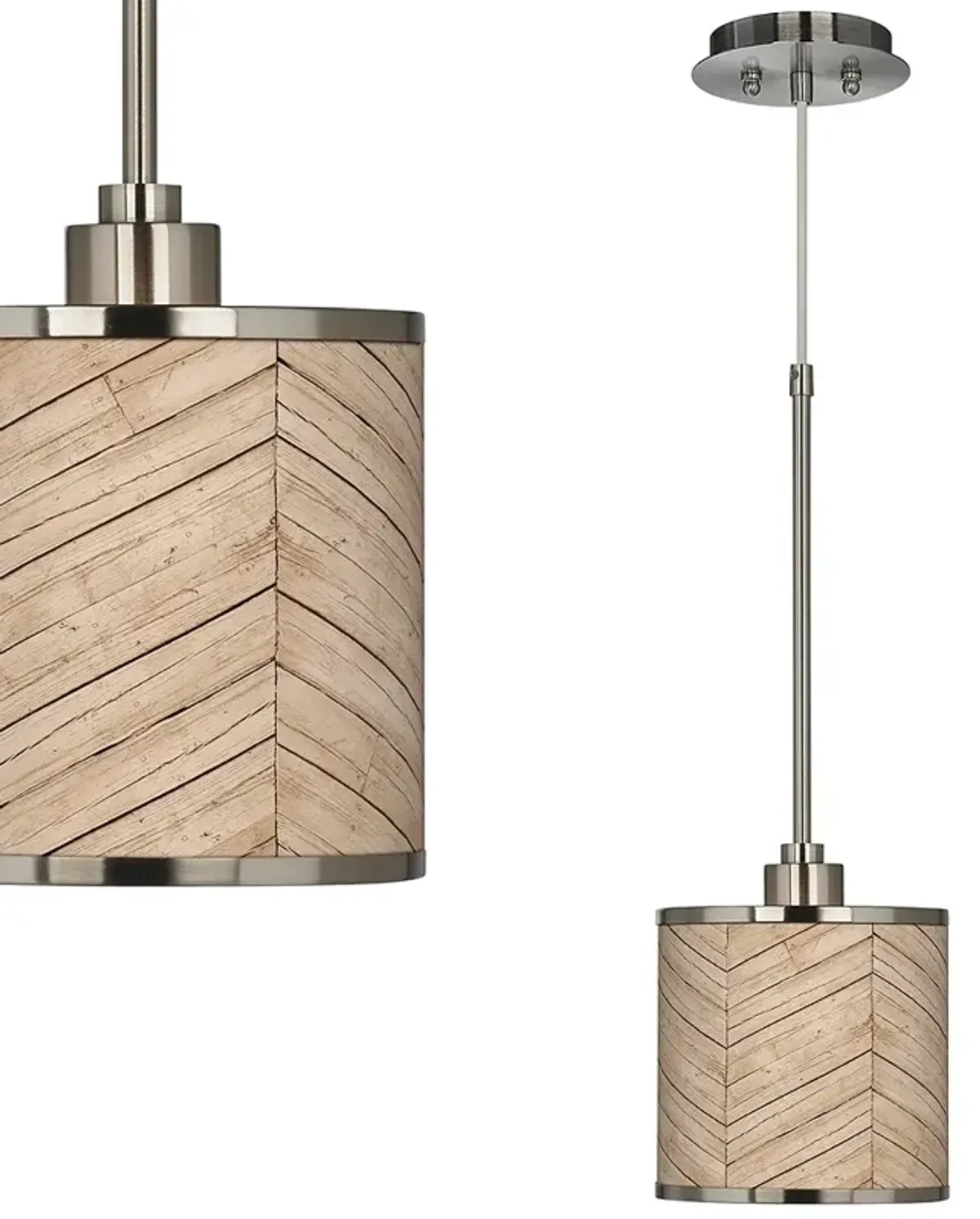 Rustic Woodwork Giclee Glow Mini Pendant Light