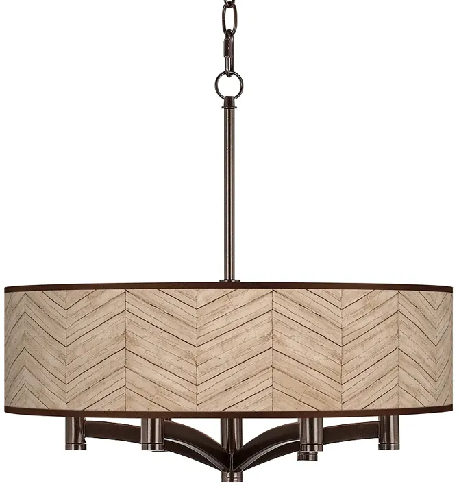 Rustic Woodwork Ava 6-Light Bronze Pendant Chandelier