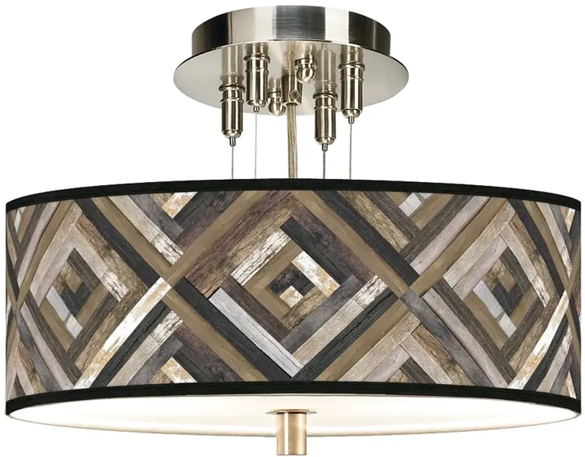 Woodwork Diamonds Giclee 14" Wide Ceiling Light