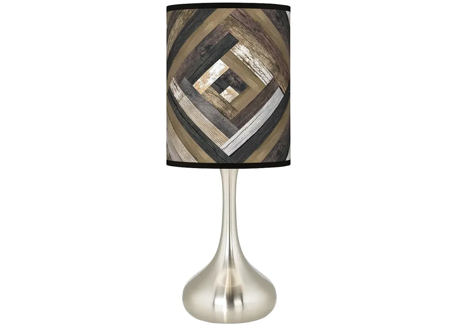 Woodwork Diamonds Giclee Modern Rustic Droplet Table Lamp