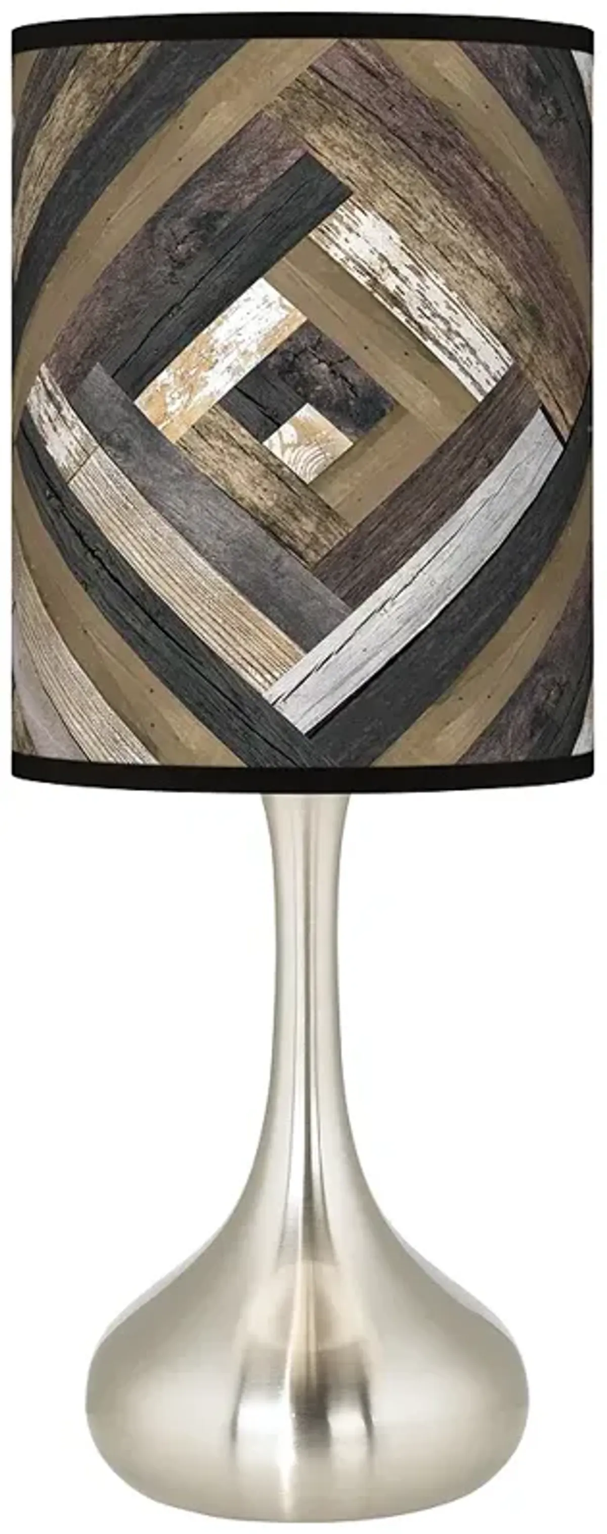 Woodwork Diamonds Giclee Modern Rustic Droplet Table Lamp