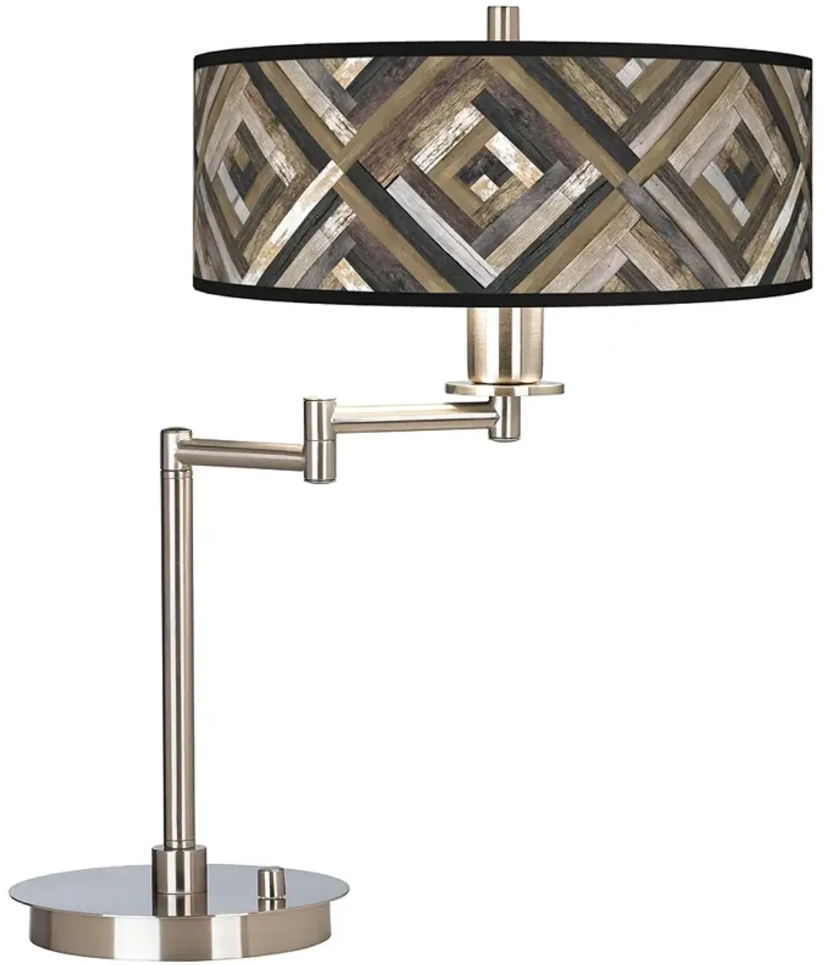 Giclee Gallery 20 1/2" Woodwork Diamonds Swing Arm LED Desk Lamp