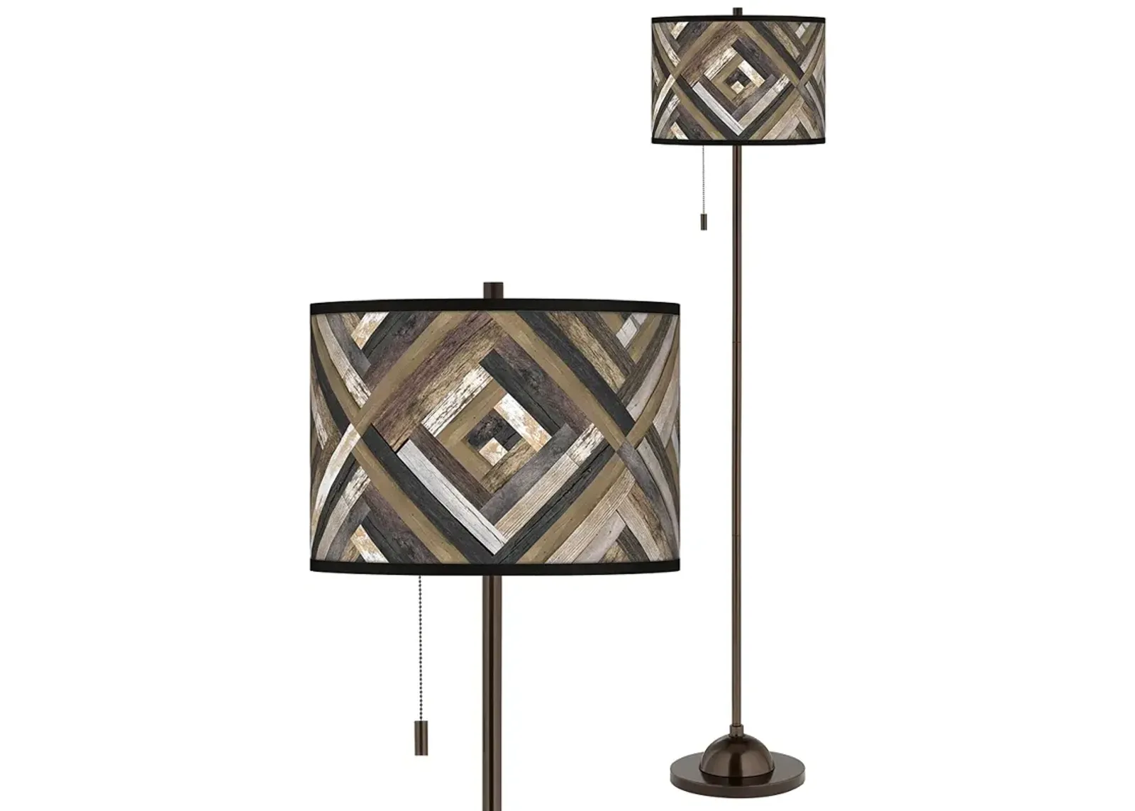 Woodwork Diamonds Giclee Glow Bronze Club Floor Lamp