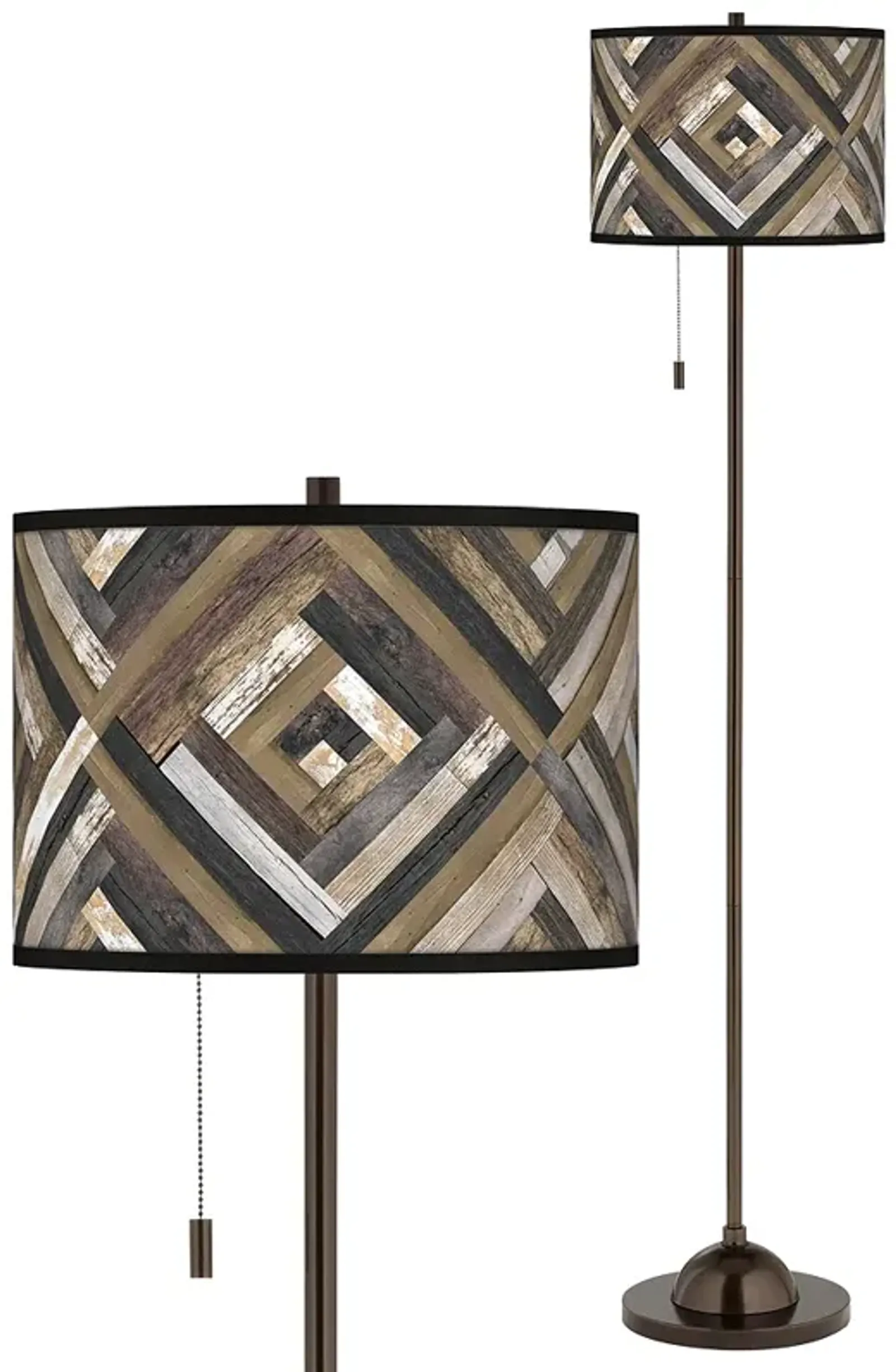 Woodwork Diamonds Giclee Glow Bronze Club Floor Lamp