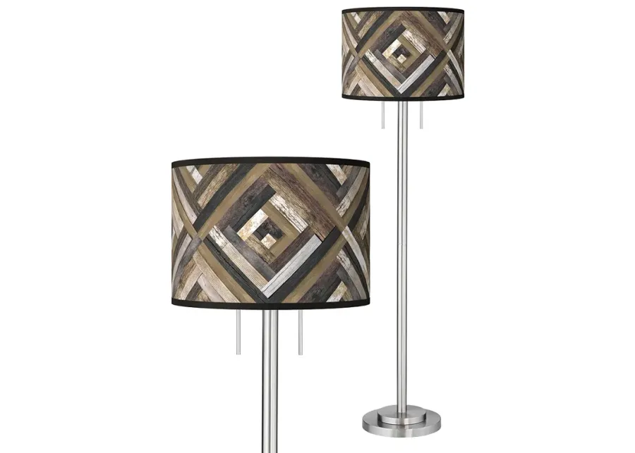 Woodwork Diamonds Giclee Brushed Nickel Garth Floor Lamp