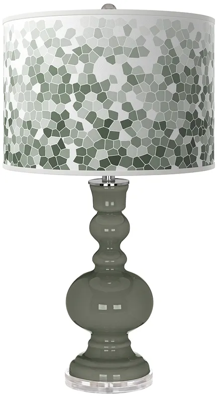Pewter Green Mosaic Apothecary Table Lamp
