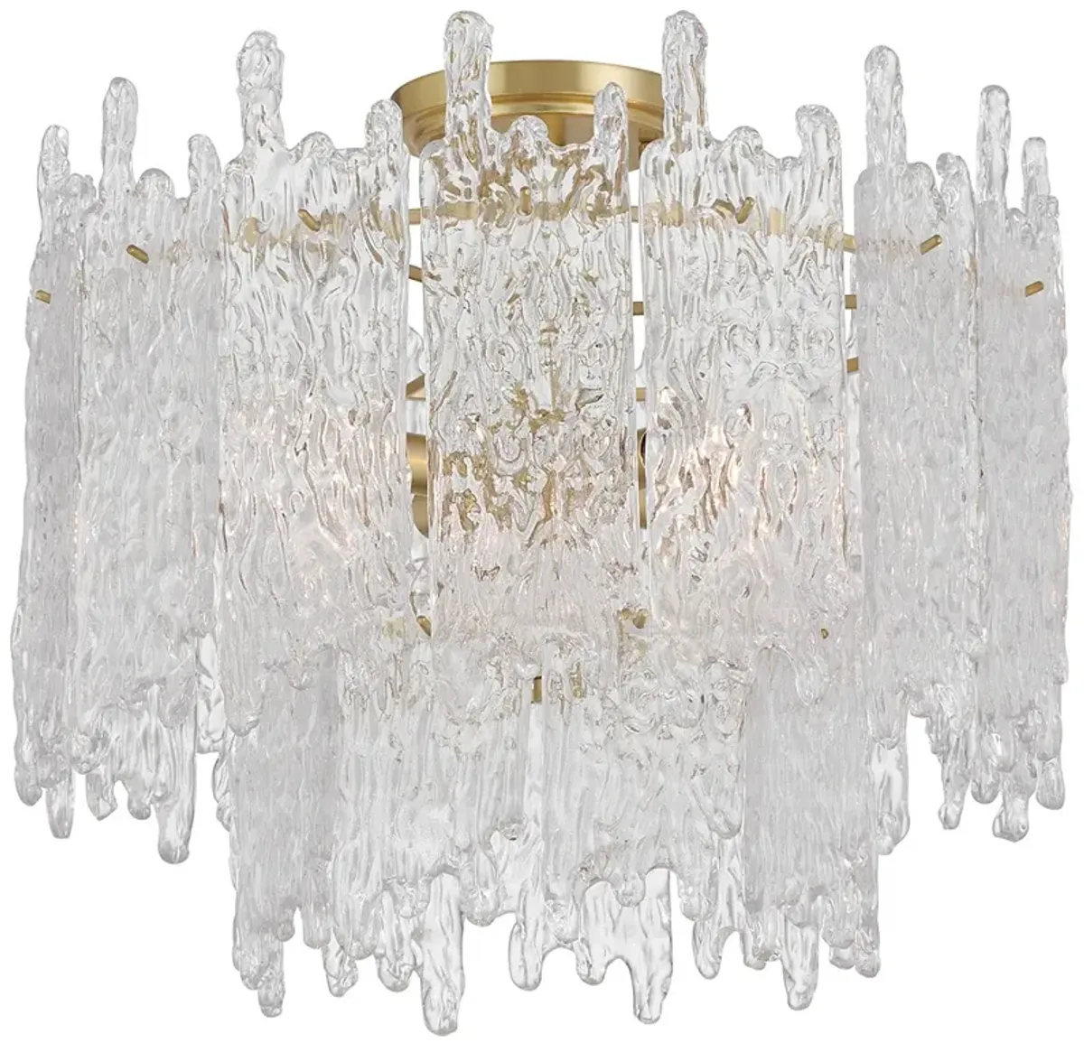 Crystorama Ackerly 16" Wide Aged Brass 3-Light Ceiling Light