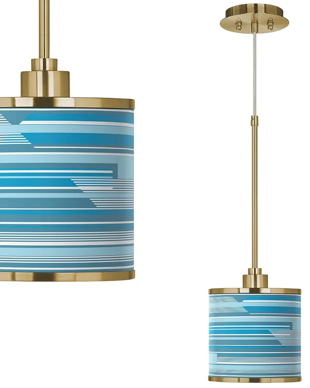 Urban Stripes Giclee Gold Mini Pendant Light