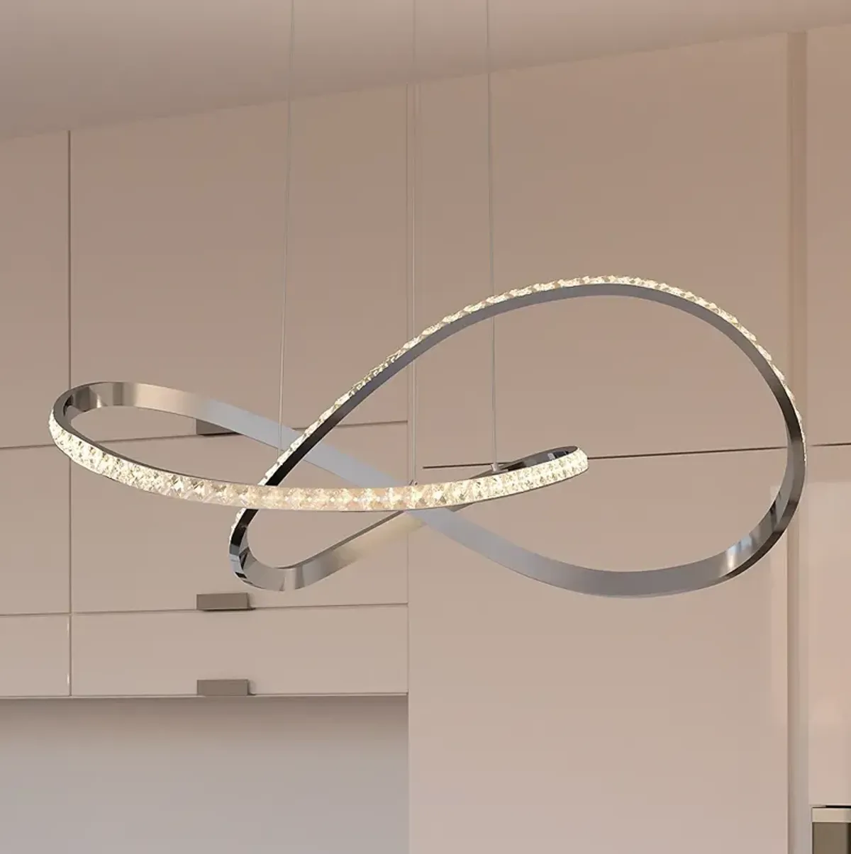 Rumi LED Chrome Pendant