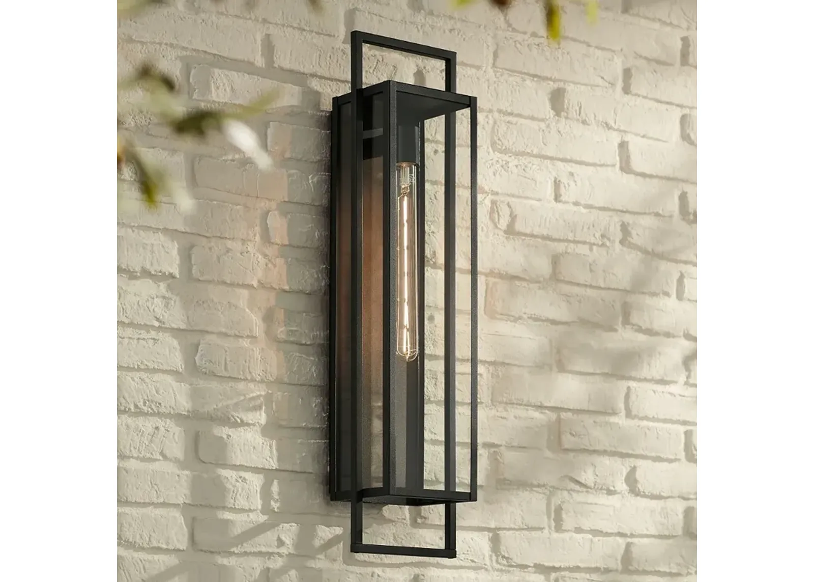 Possini Euro Jericho 28" High Black Modern Outdoor Wall Light