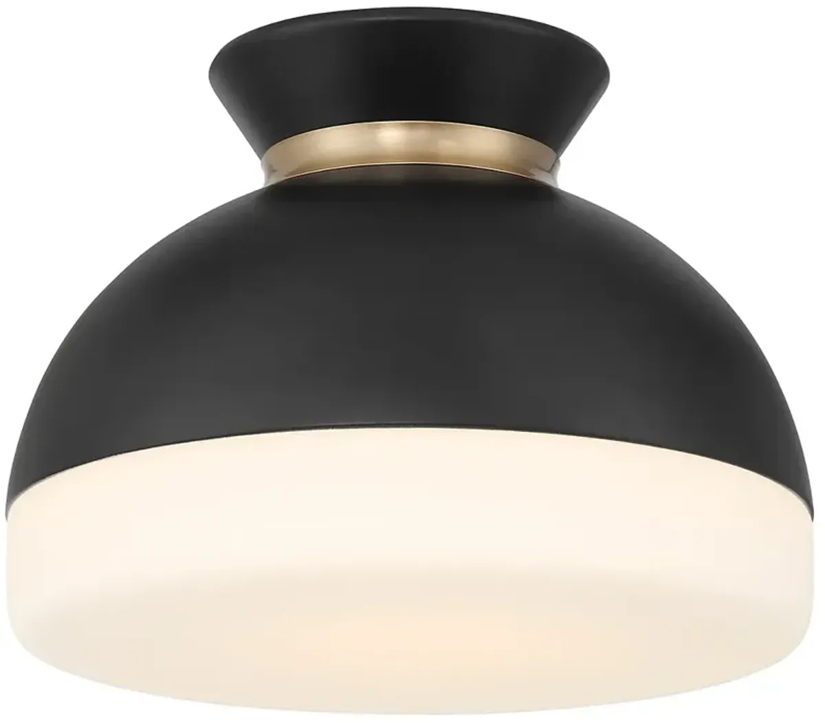 Brian Patrick Flynn Gidget 1 Light Matte Black + Vibrant Gold Flush Mount