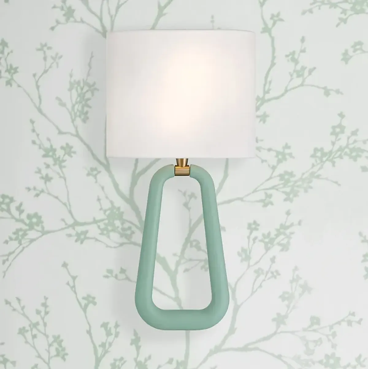 Jori 2 Light Aged Brass + Green Sconce