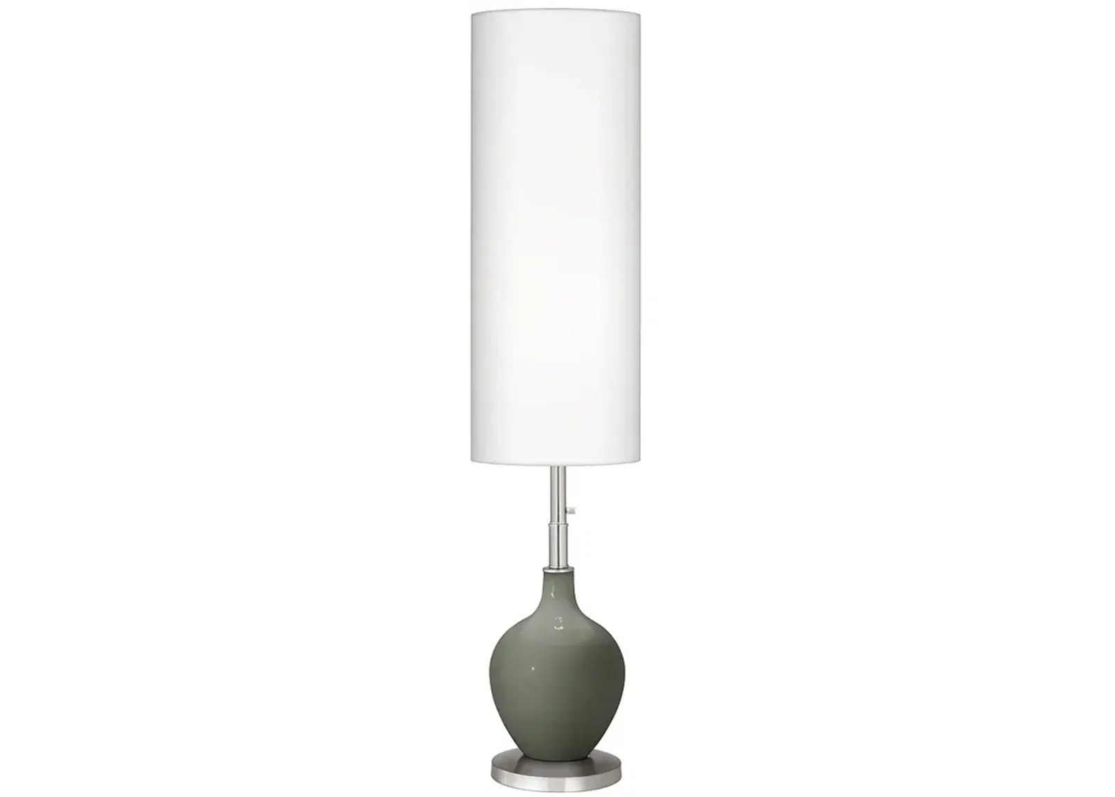 Color Plus Ovo 60" High Modern Glass Pewter Green Floor Lamp