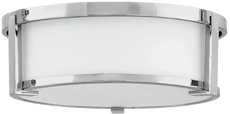 Hinkley Lowell 13.25" Wide Chrome and Opal Glass Ceiling Light