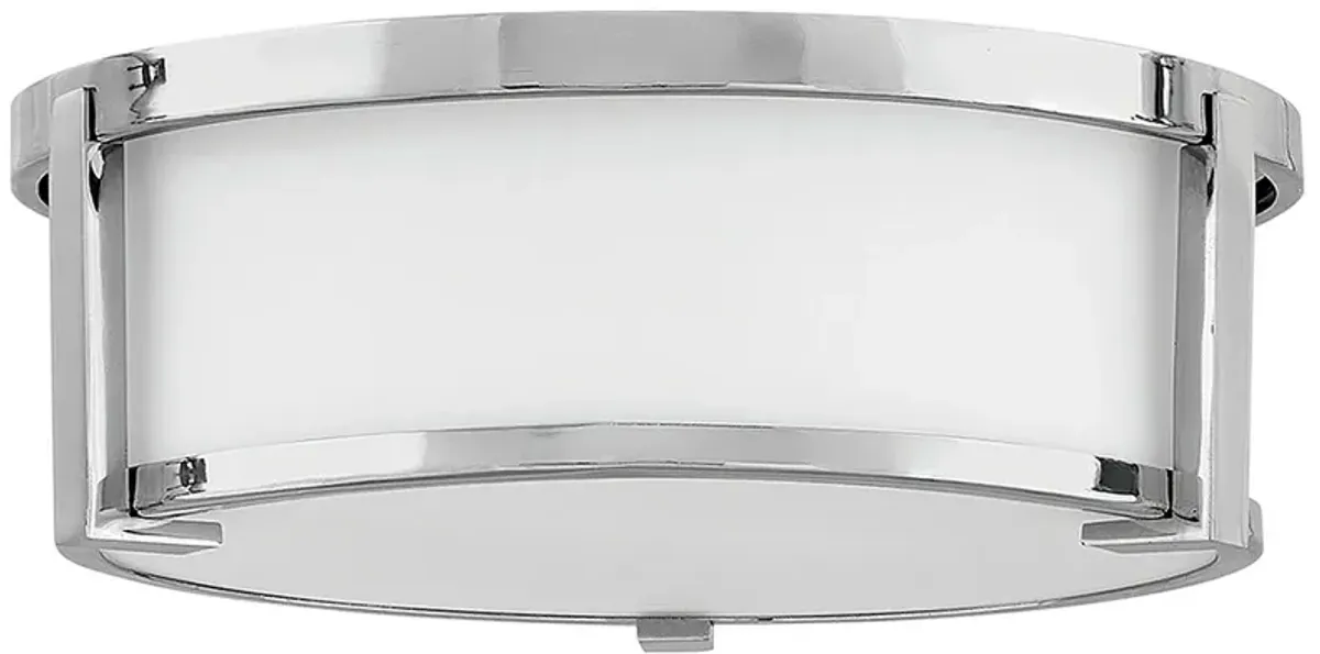 Hinkley Lowell 13.25" Wide Chrome and Opal Glass Ceiling Light