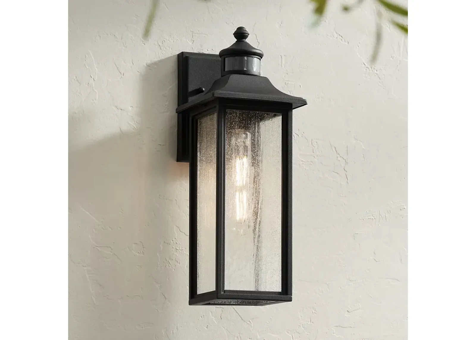 Moray Bay 16 1/2" High Black Motion Sensor Outdoor Wall Light