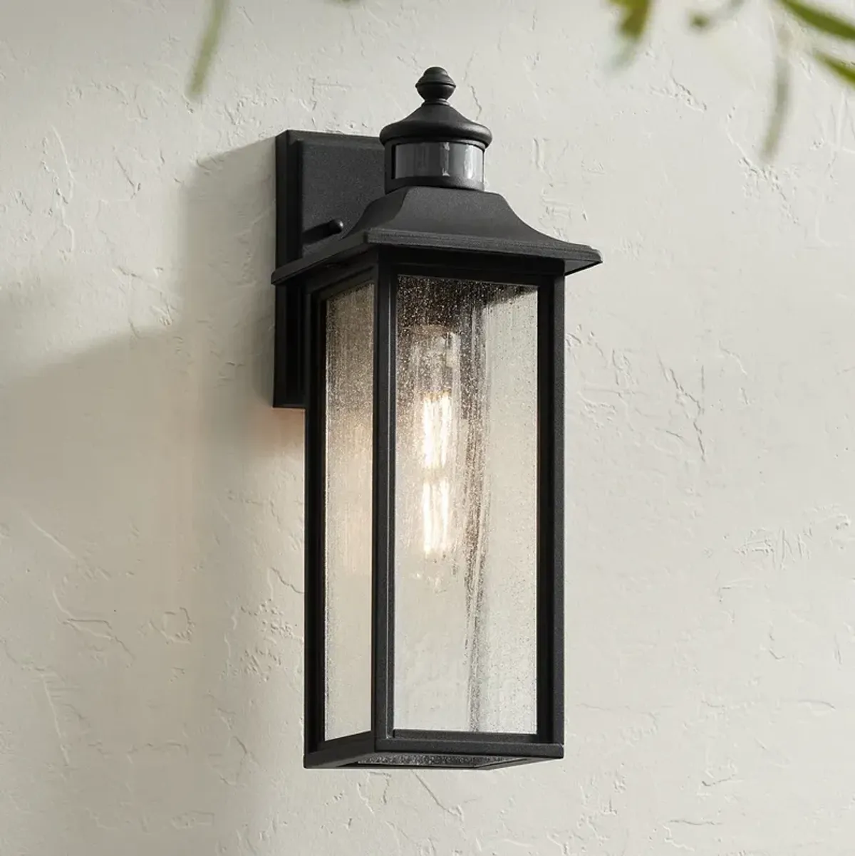 Moray Bay 16 1/2" High Black Motion Sensor Outdoor Wall Light