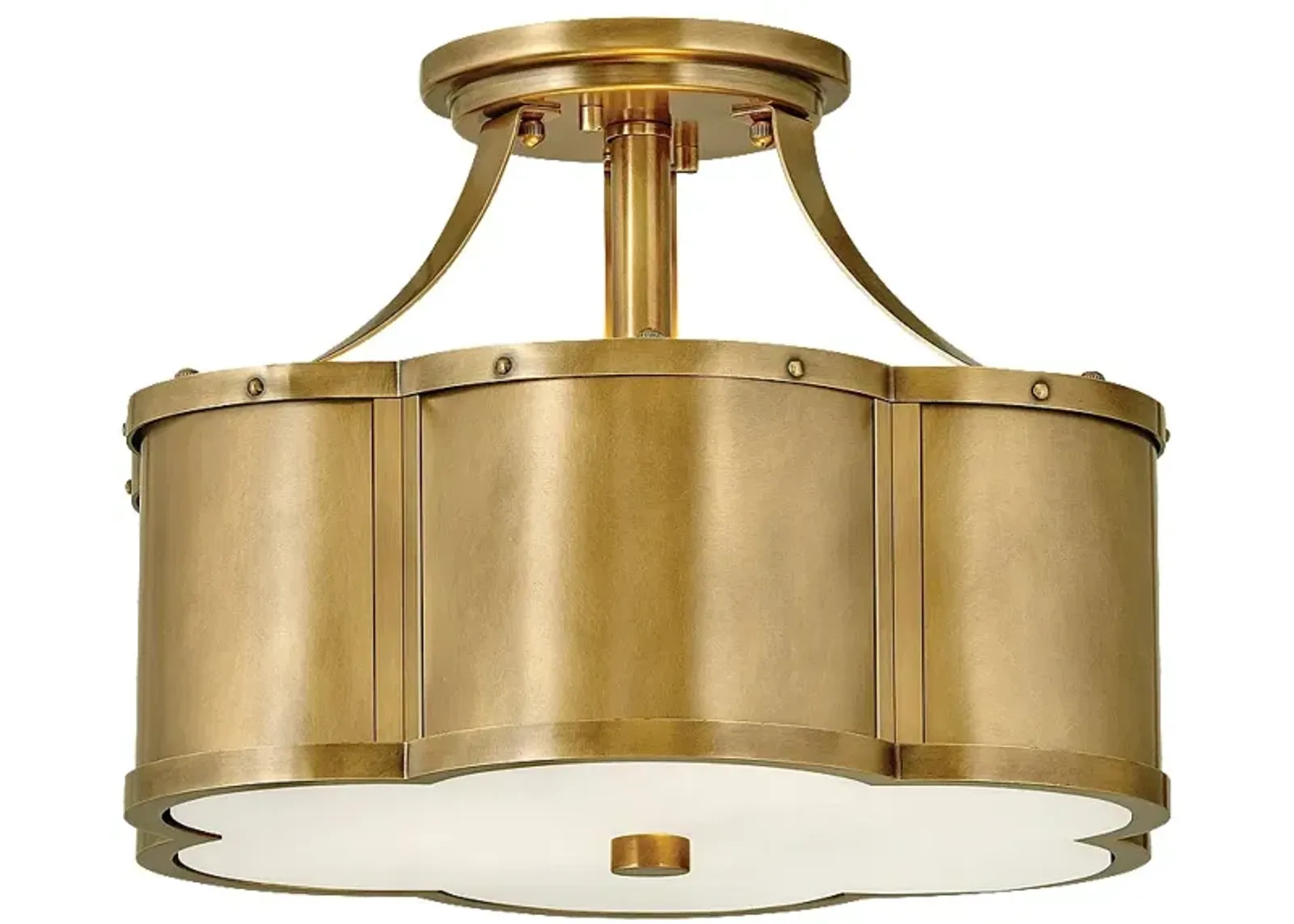 Hinkley Chance 14 1/4" Heritage Brass Semi-Flush Mount Ceiling Light