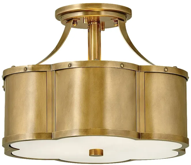 Hinkley Chance 14 1/4" Heritage Brass Semi-Flush Mount Ceiling Light