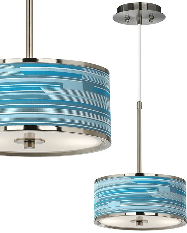 Urban Stripes Giclee Glow 10 1/4" Wide Pendant Light