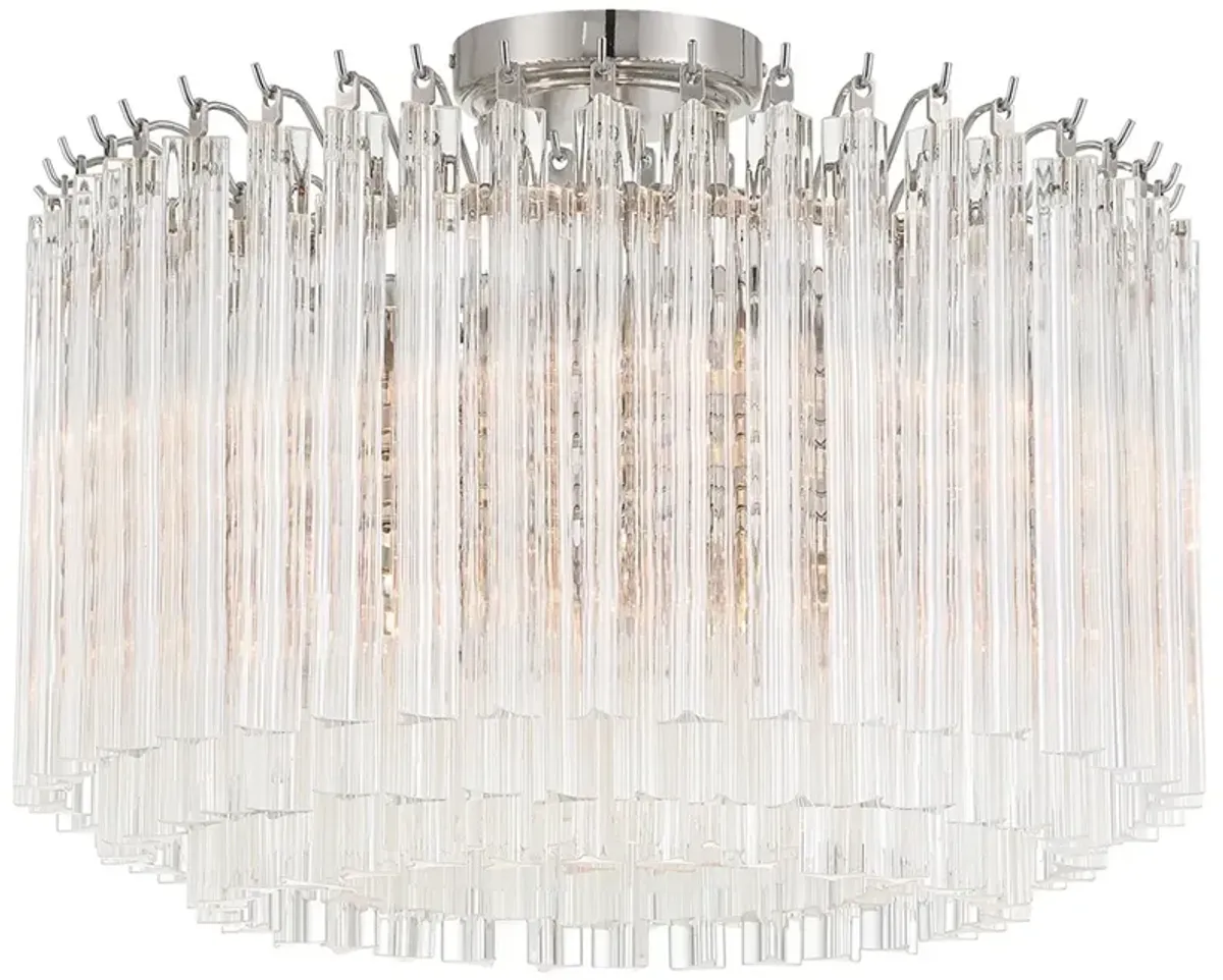 Lofton 5 Light Polished Nickel Semi Flush Mount