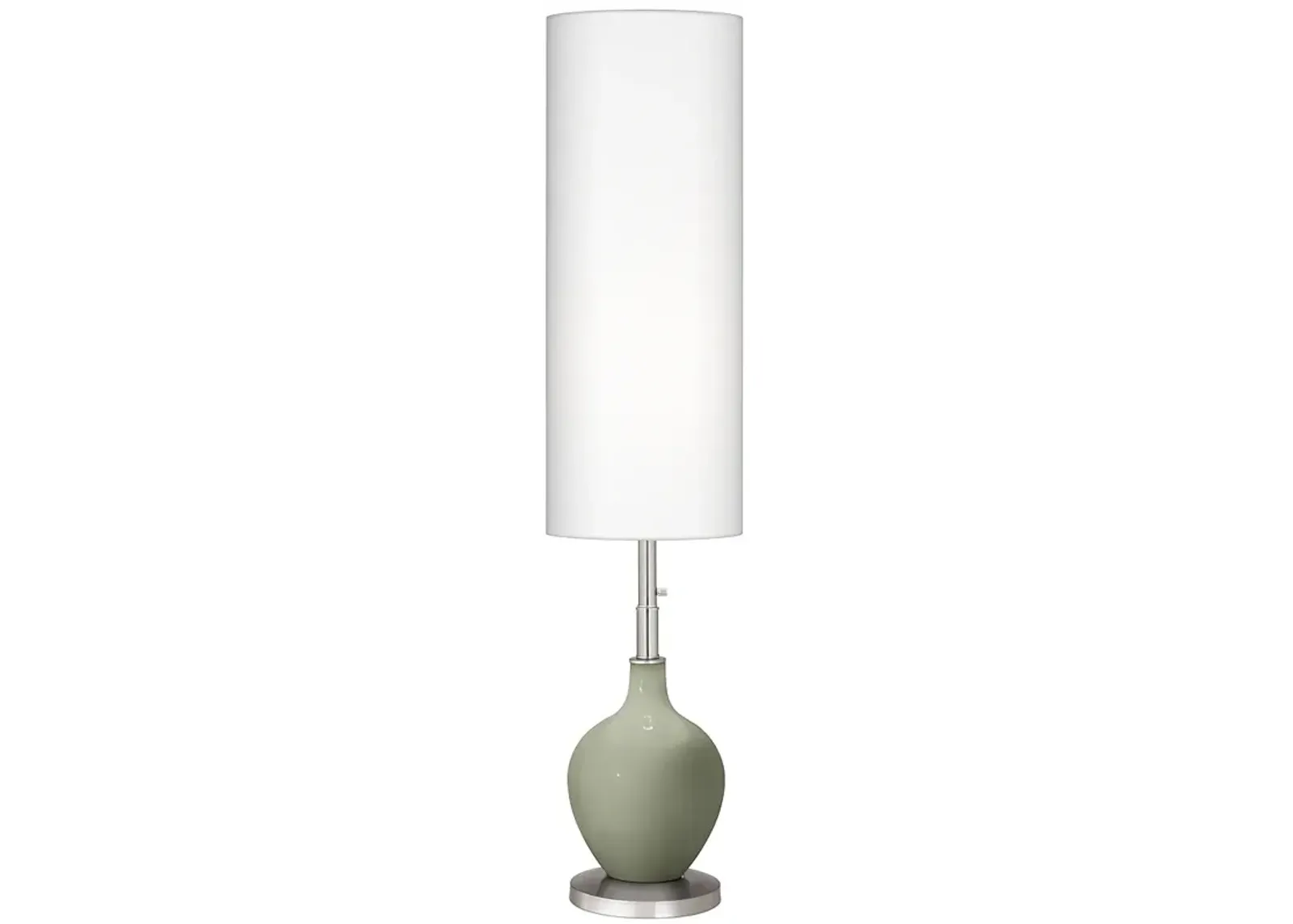 Color Plus Ovo 60" High Modern Evergreen Fog Green Floor Lamp