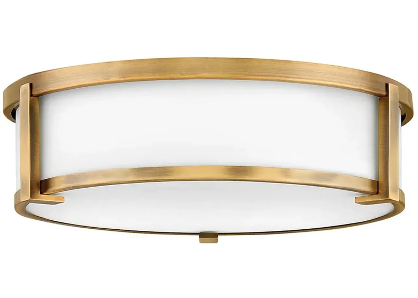 Hinkley Lowell 16" Wide Brass and White Drum Flushmount Ceiling Light