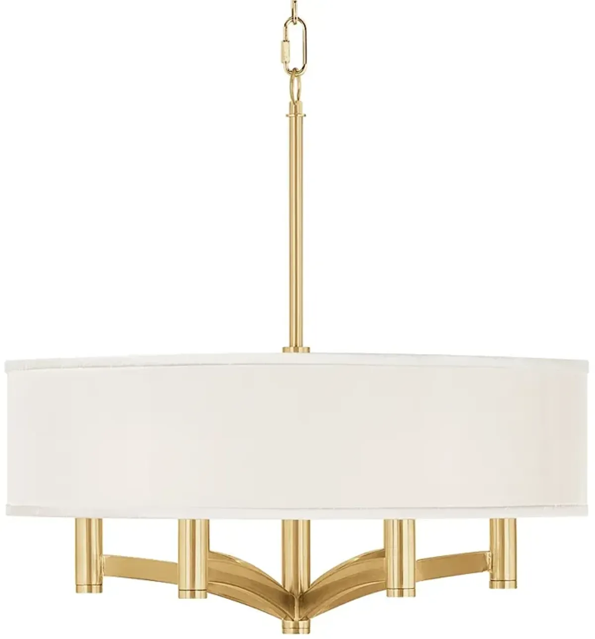 Gicleee Glow Ava 20" Cream Faux Silk 6-Light Gold Pendant Chandelier