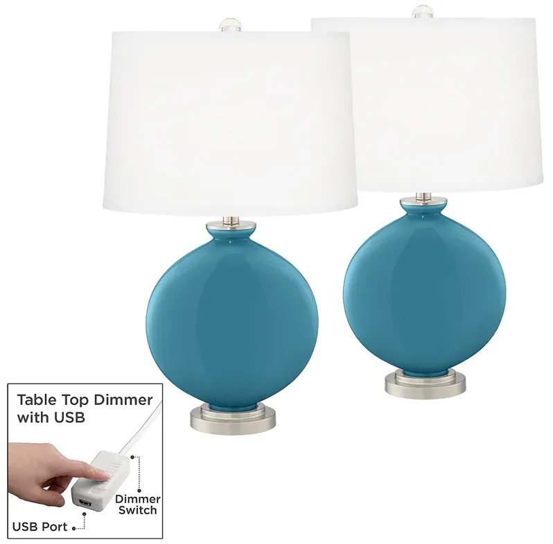 Great Falls Carrie Table Lamp Set of 2 with Dimmers