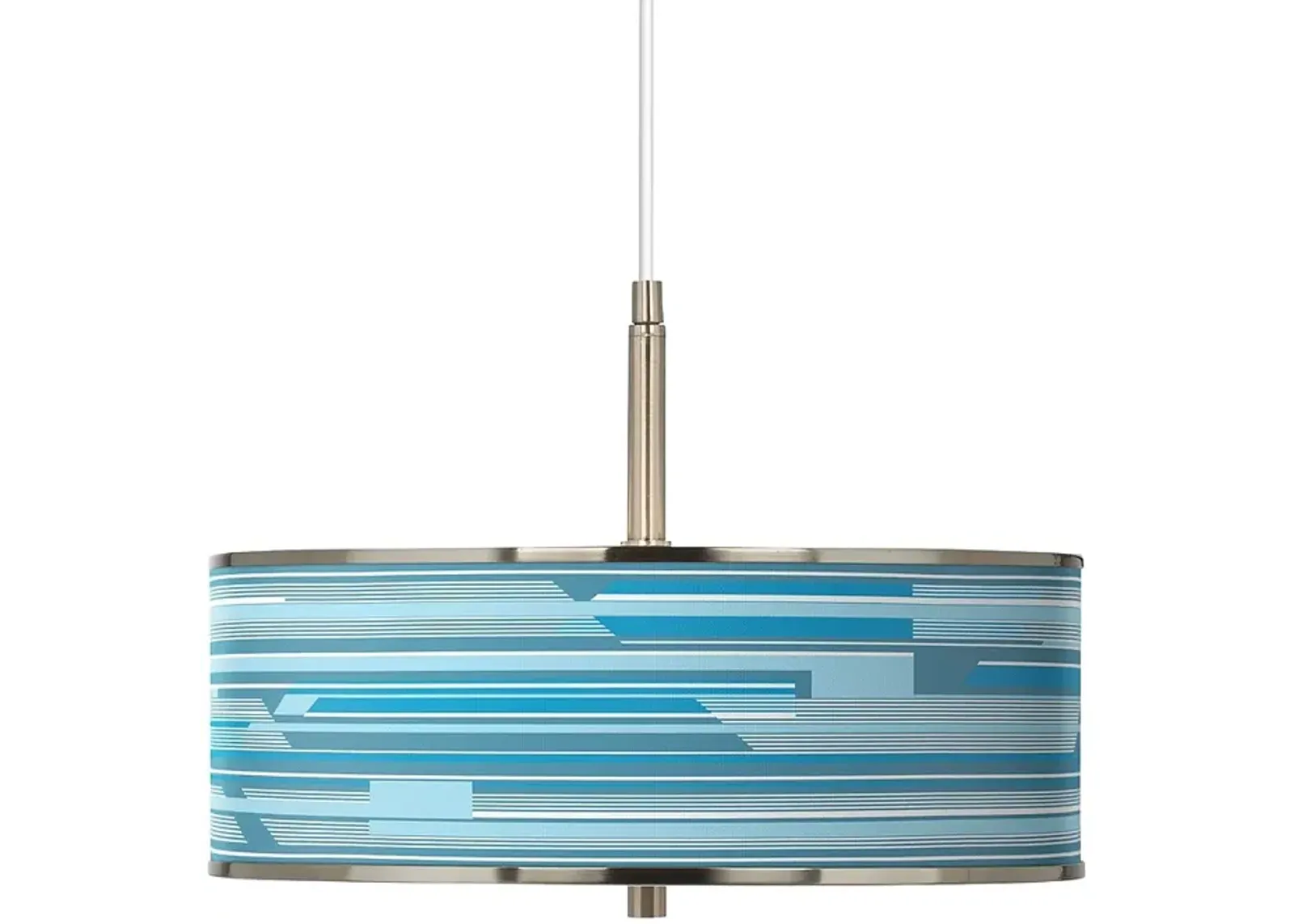 Urban Stripes Giclee Glow 16" Wide Pendant Light