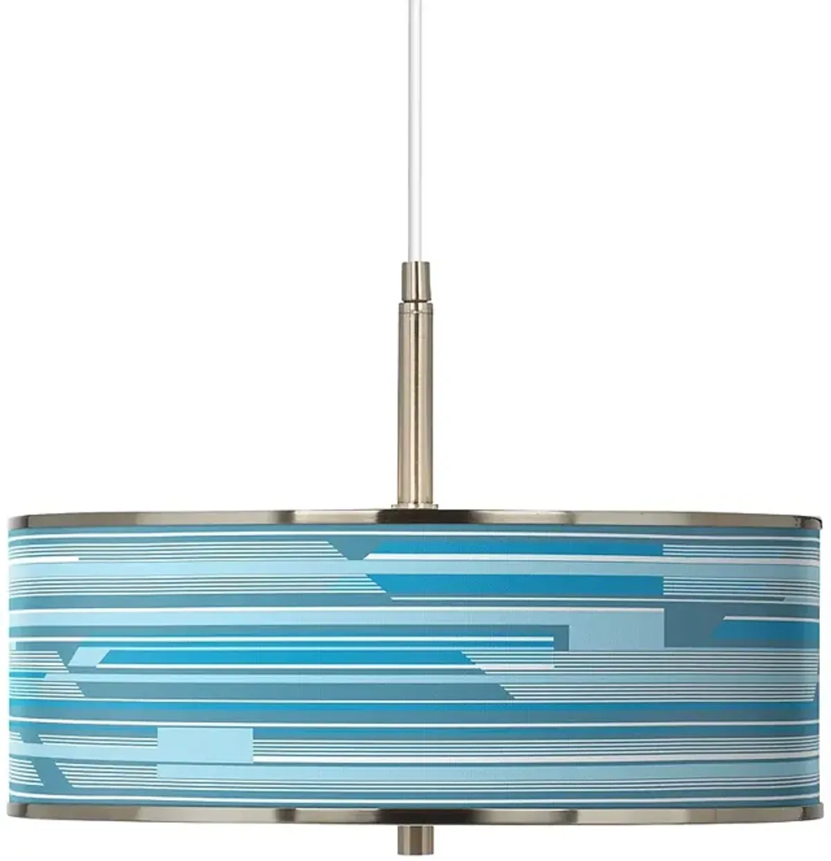 Urban Stripes Giclee Glow 16" Wide Pendant Light