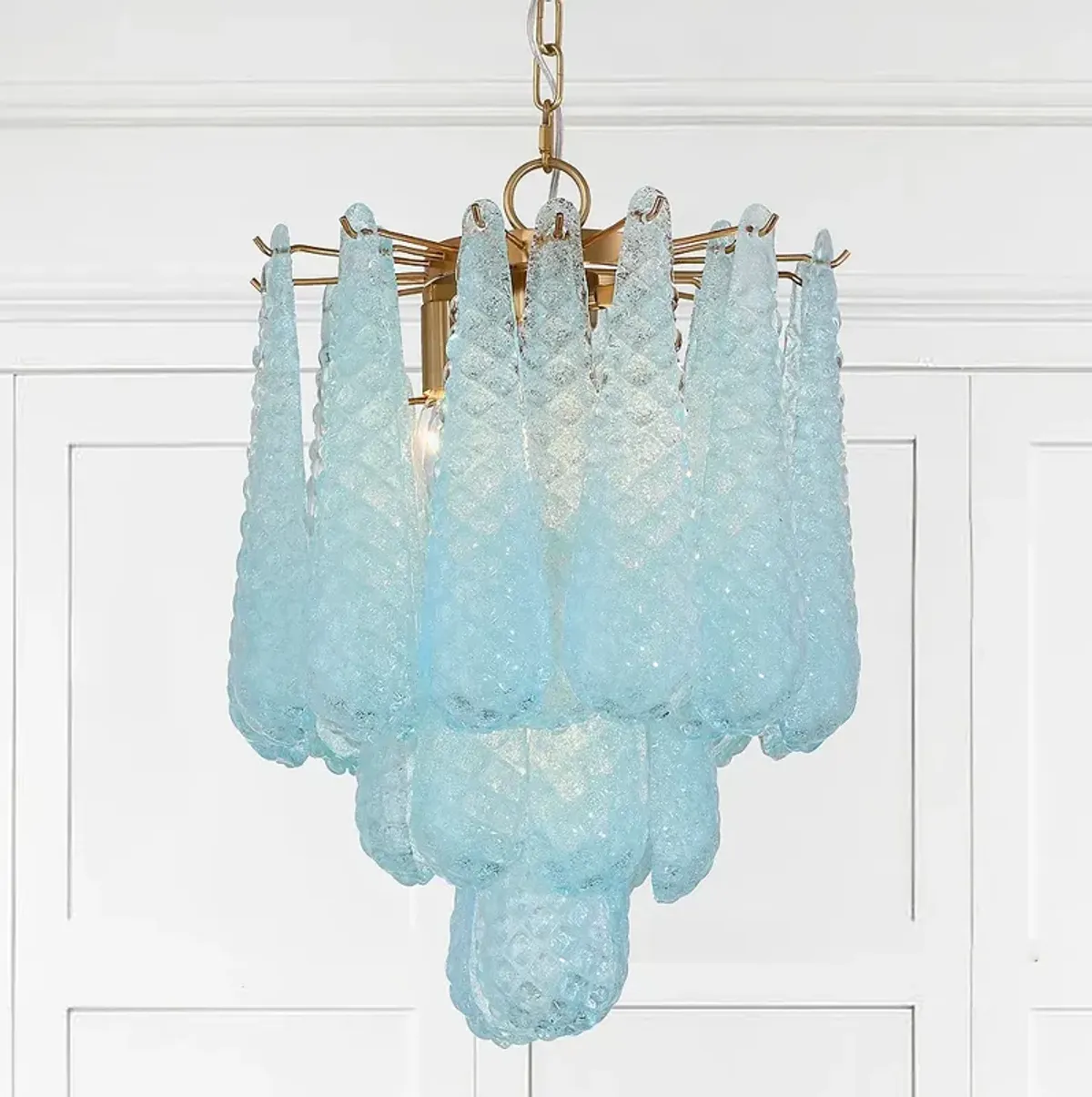 Ollie 4 Light Aged Brass Pendant