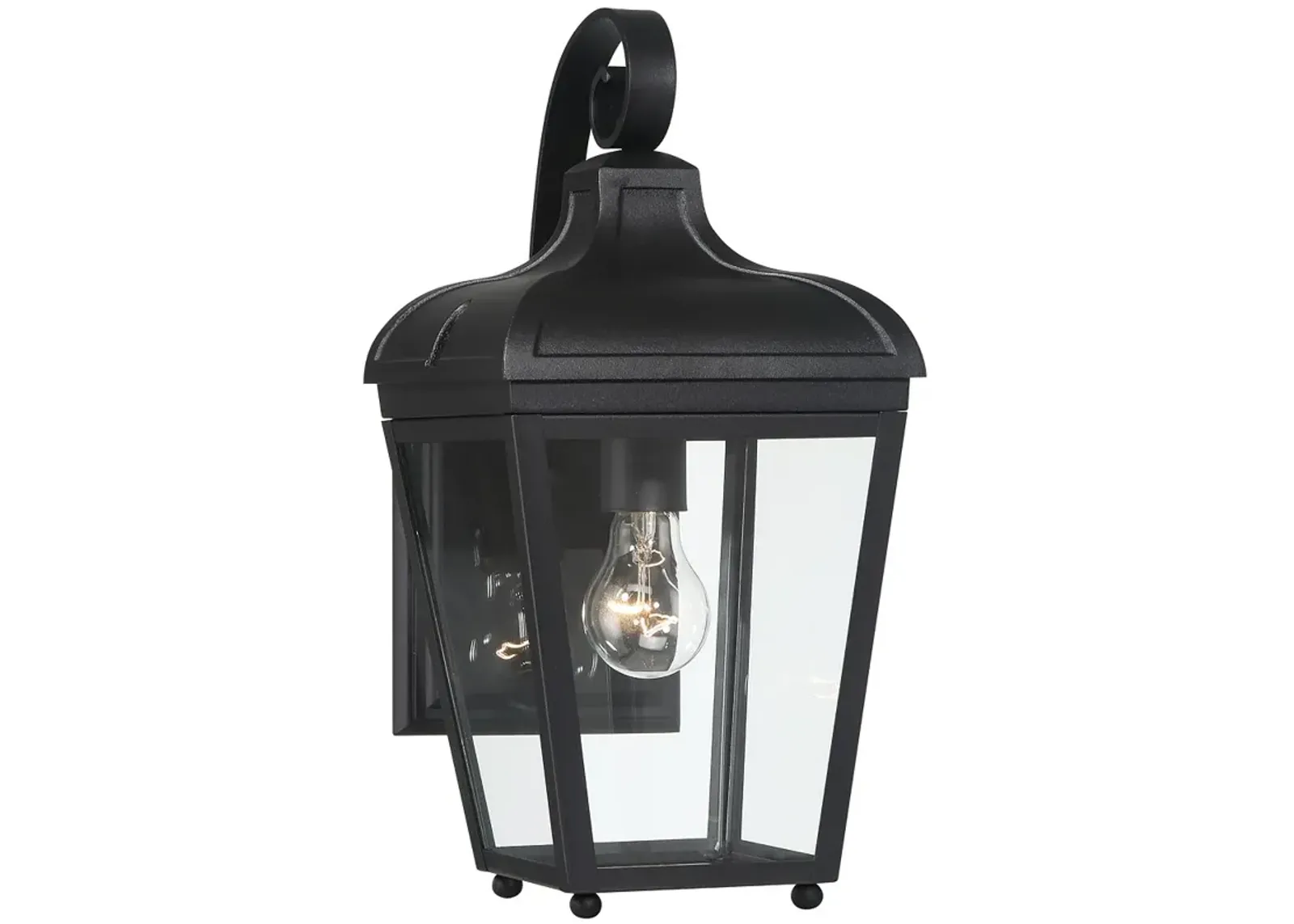 Great Outdoors Marquee 1-Light 8-in Black Outdoor Wall Mount with Shades