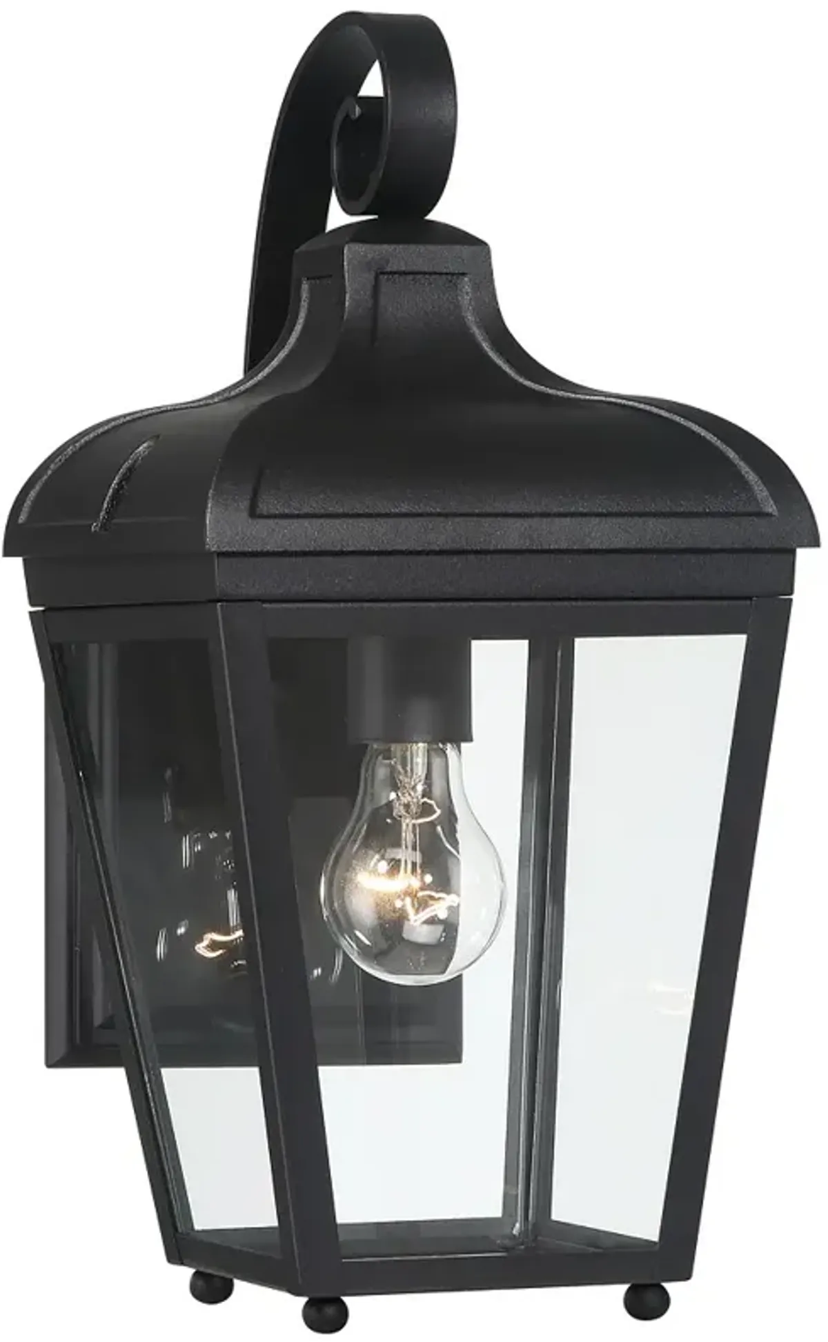 Great Outdoors Marquee 1-Light 8-in Black Outdoor Wall Mount with Shades