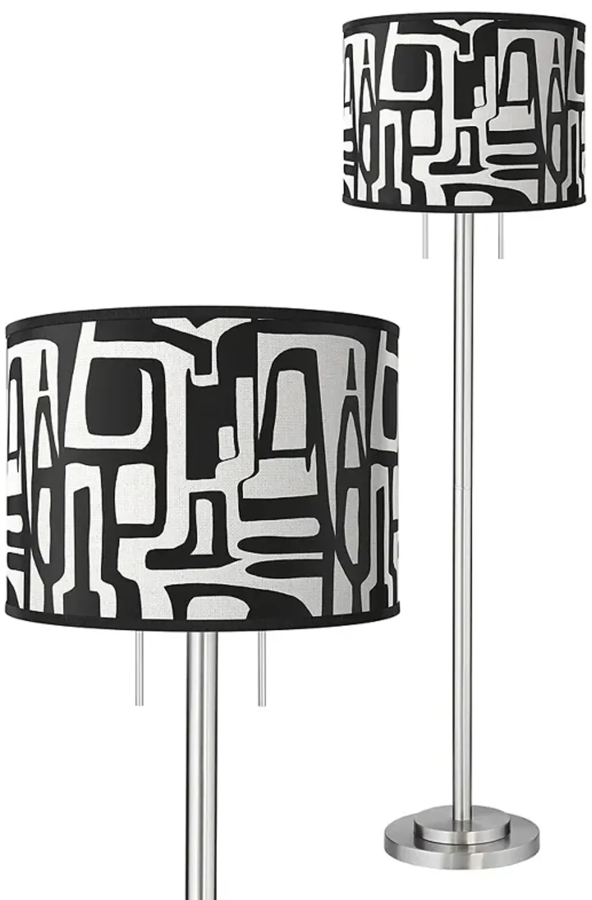 Giclee Glow Garth 63" Tempo Shade Brushed Nickel Floor Lamp