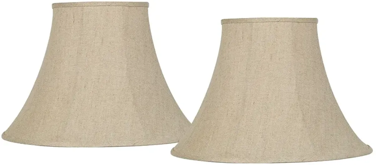 Springcrest Beige Linen Set of 2 Bell Lamp Shades 9x19x12.5 (Spider)